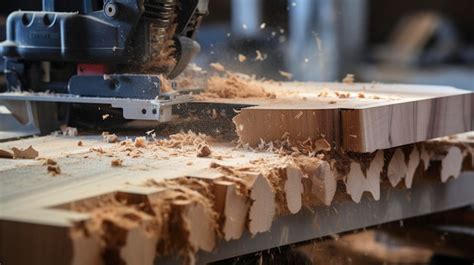 Premium AI Image | A hyper detailed shot of a saw cutting through wood ...