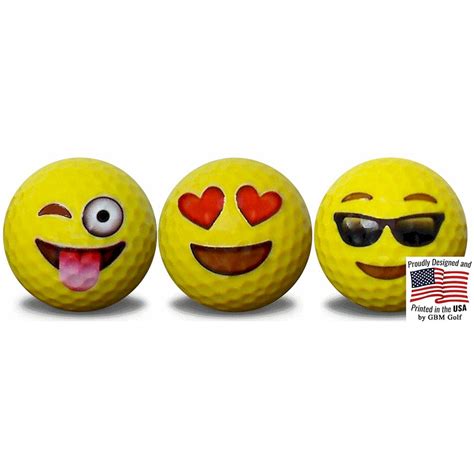 Emoji Golf Balls 3 Designs 3 Pack#1 by GBM Golf - Walmart.com - Walmart.com