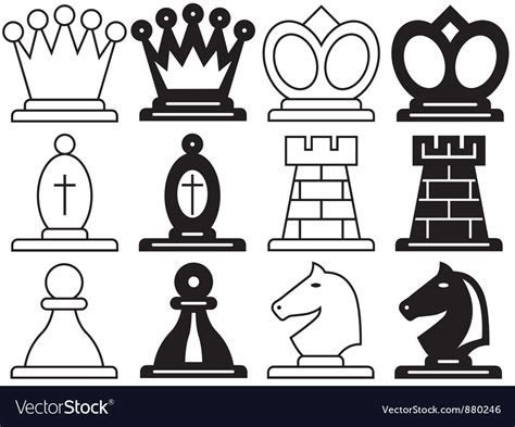 Chess symbols Royalty Free Vector Image - VectorStock