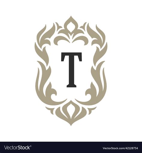 Luxury monogram logo template object Royalty Free Vector