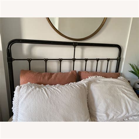 Black Metal Slat and Spindle Headboard (Full) - AptDeco