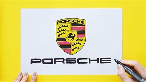 How to draw Porsche Logo - YouTube