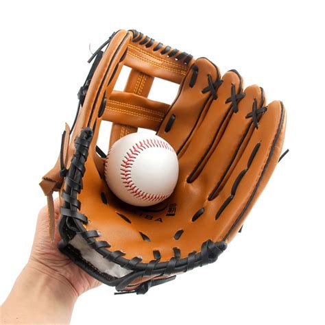 Left Leather Softball Baseball Glove Batting Gloves Gloves Mitt Men ...