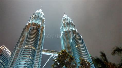 Petronas Towers at Night stock image. Image of kembar - 216542539