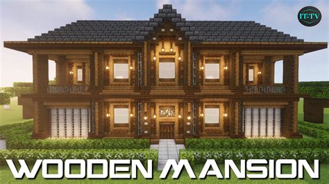 Building A BIG WOODEN MANSION In Minecraft - TUTORIAL (2) - YouTube