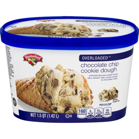 Hannaford Overloaded Ice Cream, Chocolate Chip Cookie Dough | Ice Cream ...