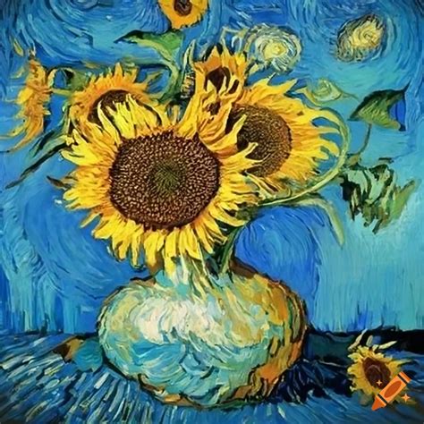 Van gogh's painting of sunflowers on Craiyon