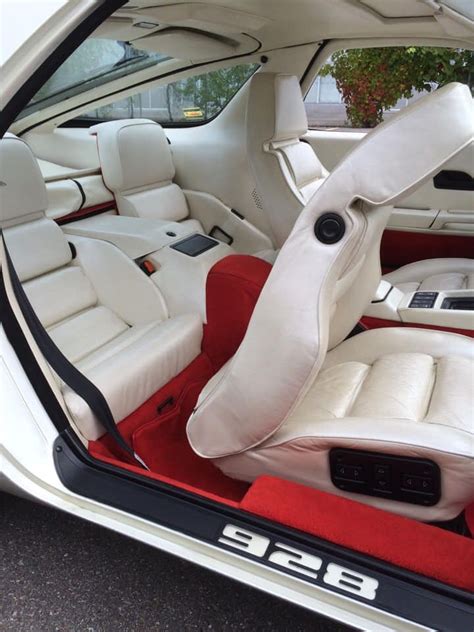 Elegant White Interior of Porsche 928