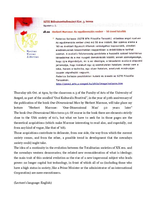 (DOC) Herbert Marcuse: "One-Dimensional Man" – 50 Years later (Herbert ...