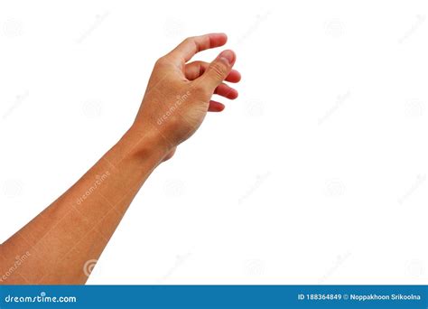 Hand Reaching Up Grab Something on White Background Stock Image - Image ...