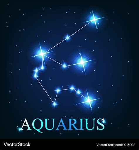 The aquarius zodiac sign of the beautiful bright Vector Image