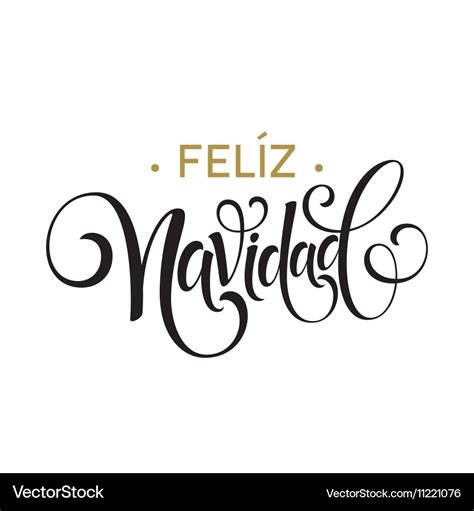 Feliz navidad hand lettering decoration text Vector Image