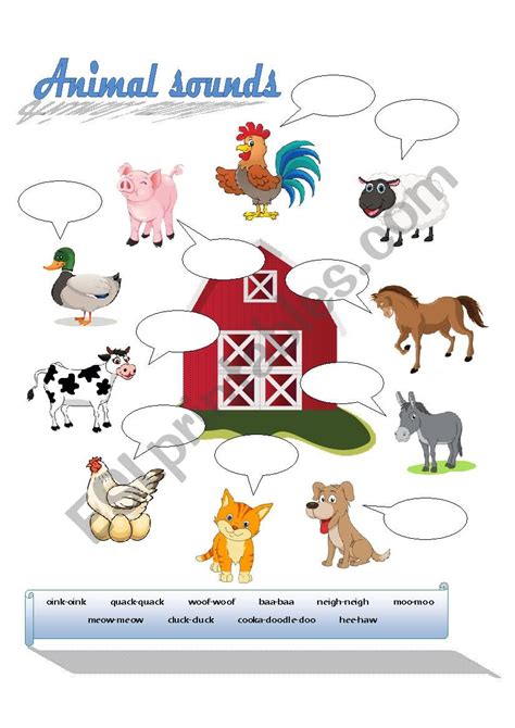 Farm Animals Sounds - ESL worksheet by cachua_lively