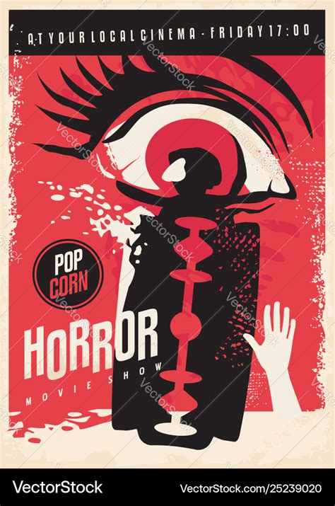 Horror movie poster design Royalty Free Vector Image