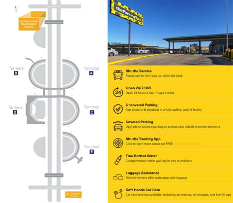 Parking map at DFW Airport Terminal - Dallas Fort Worth Texas