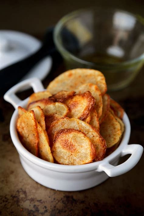 Baked potato chips with paprika and salt - Pickled Plum Food And Drinks