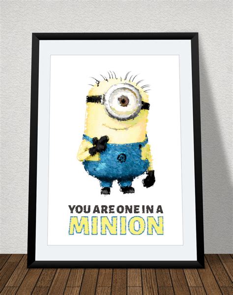 One in a Minion Printable Poster Watercolor minion Art | Etsy