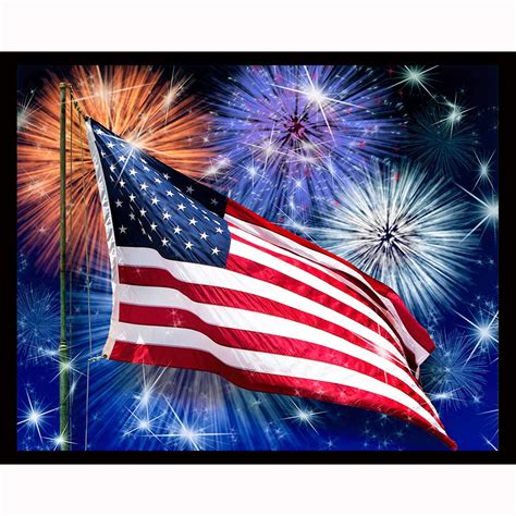 USA Flag Fireworks - Night Light Designs