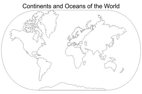 Map Of Continents And Oceans Printable Pdf