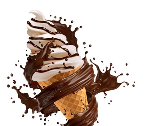 Chocolate Ice Cream Vector Hd PNG Images, Isolated Chocolate Soft Serve ...