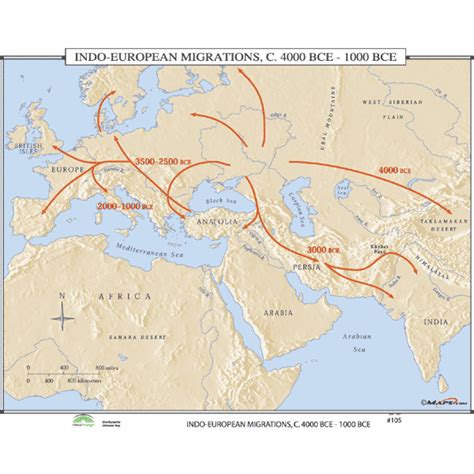 History Map #105 Indo-European Migrations, C 4000-1000 BCE