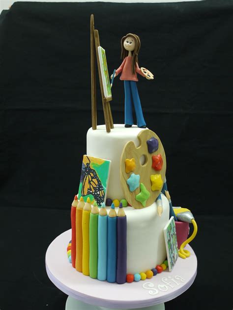 Artist cake — Birthday Cakes | Artist cake, Art birthday cake, Art ...