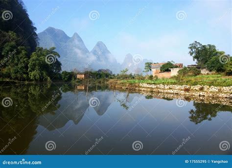 Countryside Landscape In Guilin Of China Royalty Free Stock Photo ...