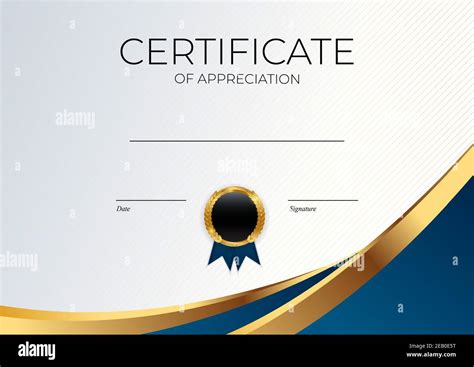 Blue and gold Certificate of achievement template set Background with ...