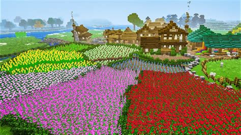 Breathtaking Minecraft Flower farm & Japanese Style Farming Houses ...