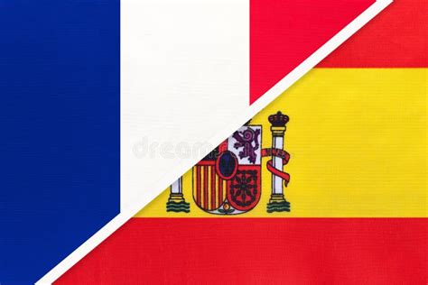 France and Spain, Symbol of Two National Flags from Textile ...