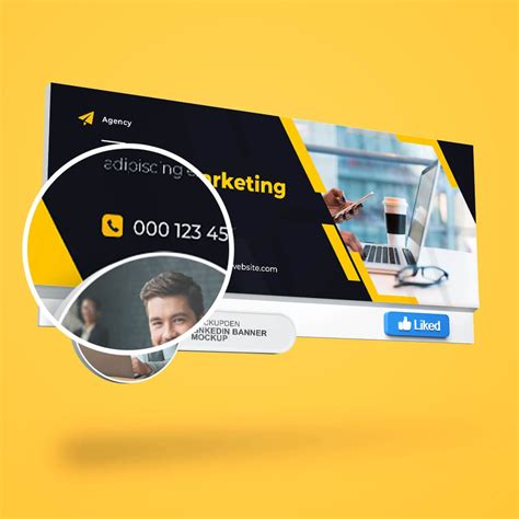 Free Linkedin Banner Mockup PSD