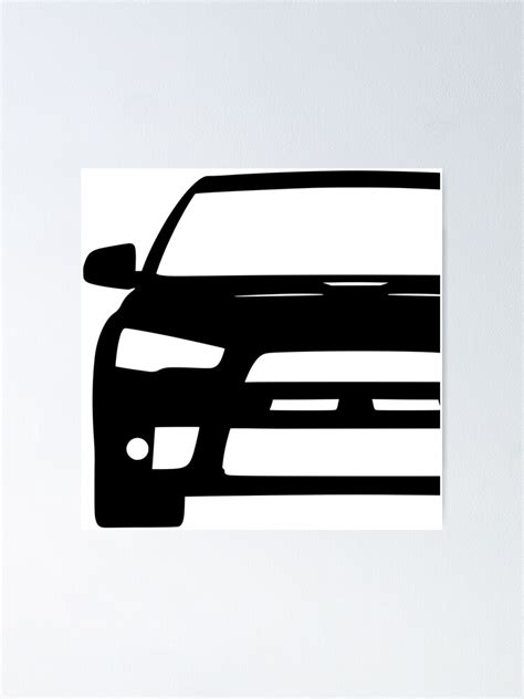 "Mitsubishi Lancer EVO X EVO 10 black silhouette" Poster for Sale by ...