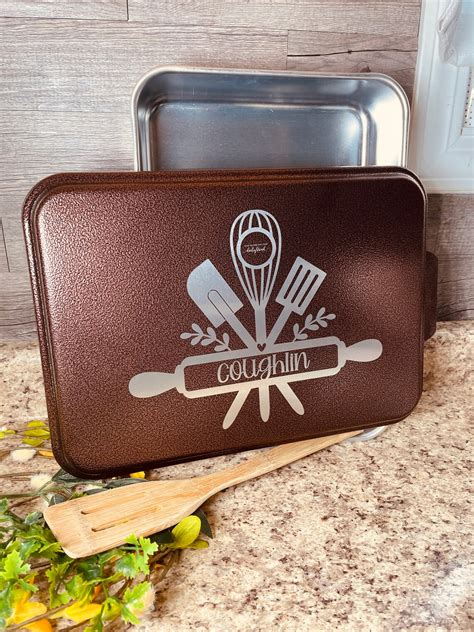 Personalized aluminum cake pan cake pan with lid custom | Etsy