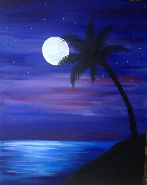 Aesthetic Landscape Night Sky Mind Blowing Oil Pastel Drawing