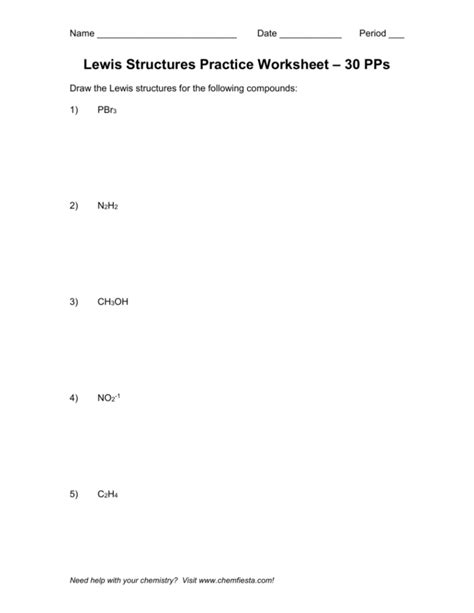 Practice Problems For Lewis Structure