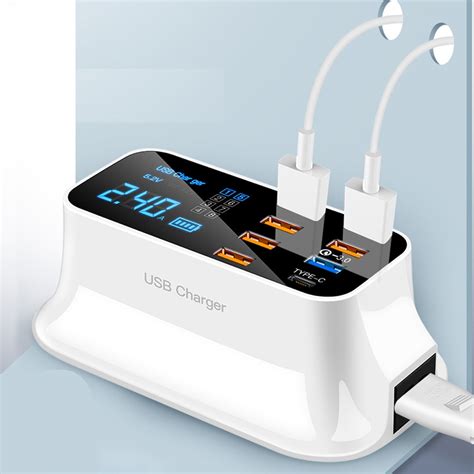 8 Ports Quick Charge Led Display USB Charger