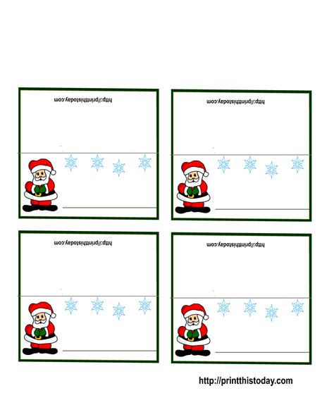 Free Printable Christmas Place-Cards