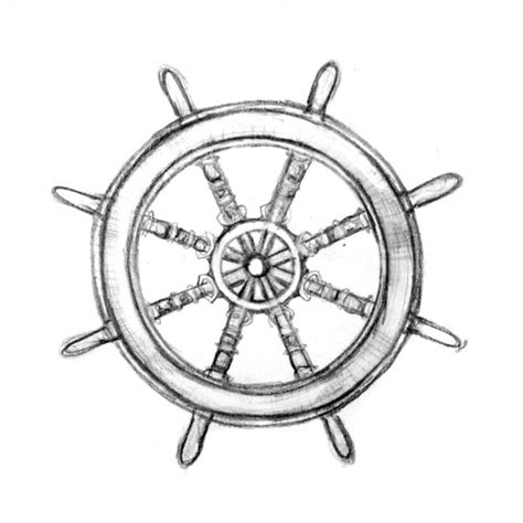 Ship Wheel Drawing at GetDrawings | Free download