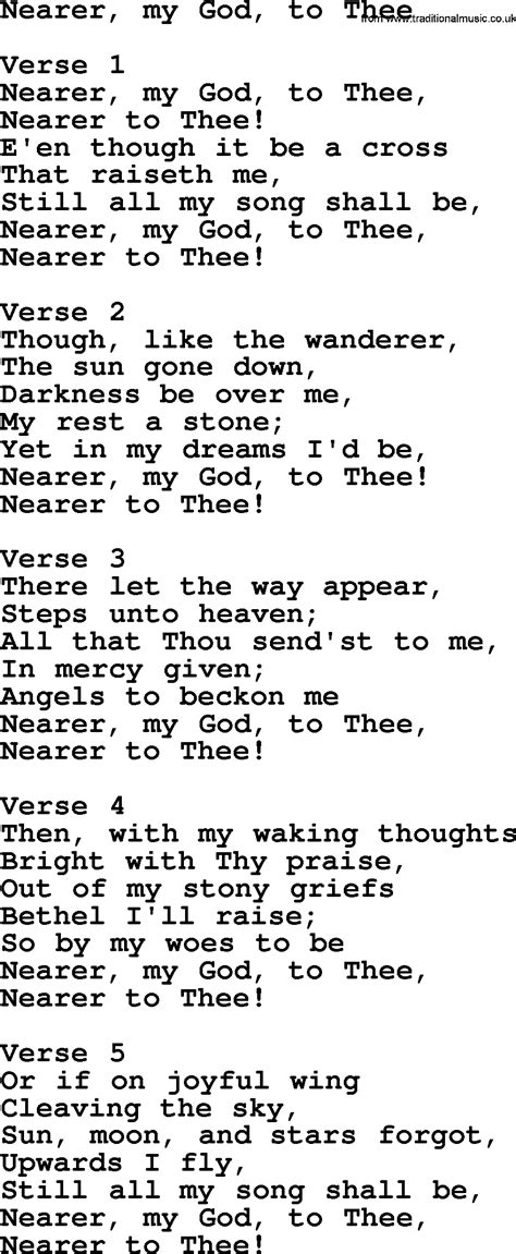 Nearer, My God, To Thee - Apostolic and Pentecostal Hymns and Gospel ...