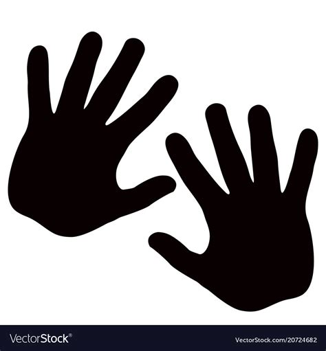 Silhouette model palm people drawn in black Vector Image