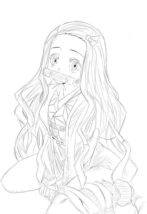 Nezuko Kamado 3 Coloring Page - Anime Coloring Pages