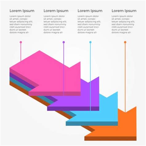 Flat 3D infographic With Arrow Vector Template 541662 Vector Art at ...