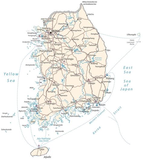 Map of South Korea - GIS Geography