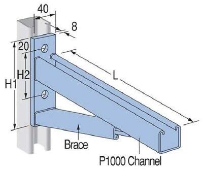 Unistrut CANTILEVER BRACKET 90° Angle, Stainless Steel- 635mm Or 780mm ...