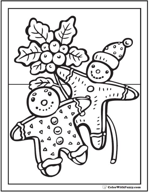 Christmas Gingerbread Men Coloring Page