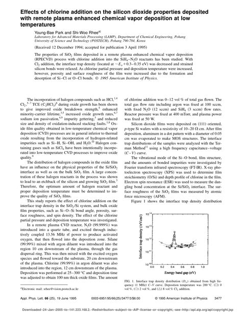 (PDF) Effects of chlorine addition on the silicon dioxide properties ...