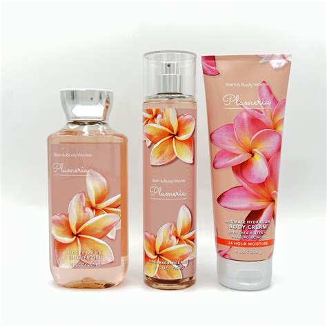 Bath & Body Works Plumeria Shower Gel, Fine Fragrance Mist and Body ...