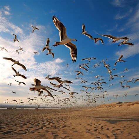 Premium Photo | Migratory birds in v shape formation