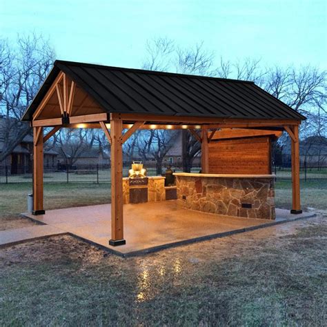 Metal Gazebo Garden Canopy Sun Shade Patio Pergola Porch Shelter ...