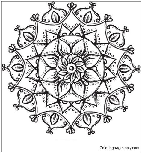 Lotus Flower Mandala Coloring Page - Free Printable Coloring Pages